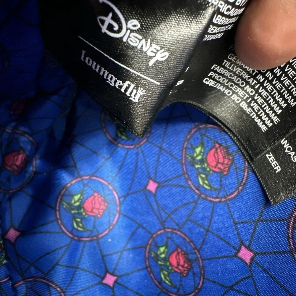 Disney Loungefly Beauty and the Beast Stained Glass Satchel Crossbody Bag EUC